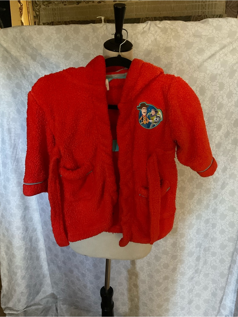 Disney Red Plush Hooded Kids Robe with Toy Story Patch
